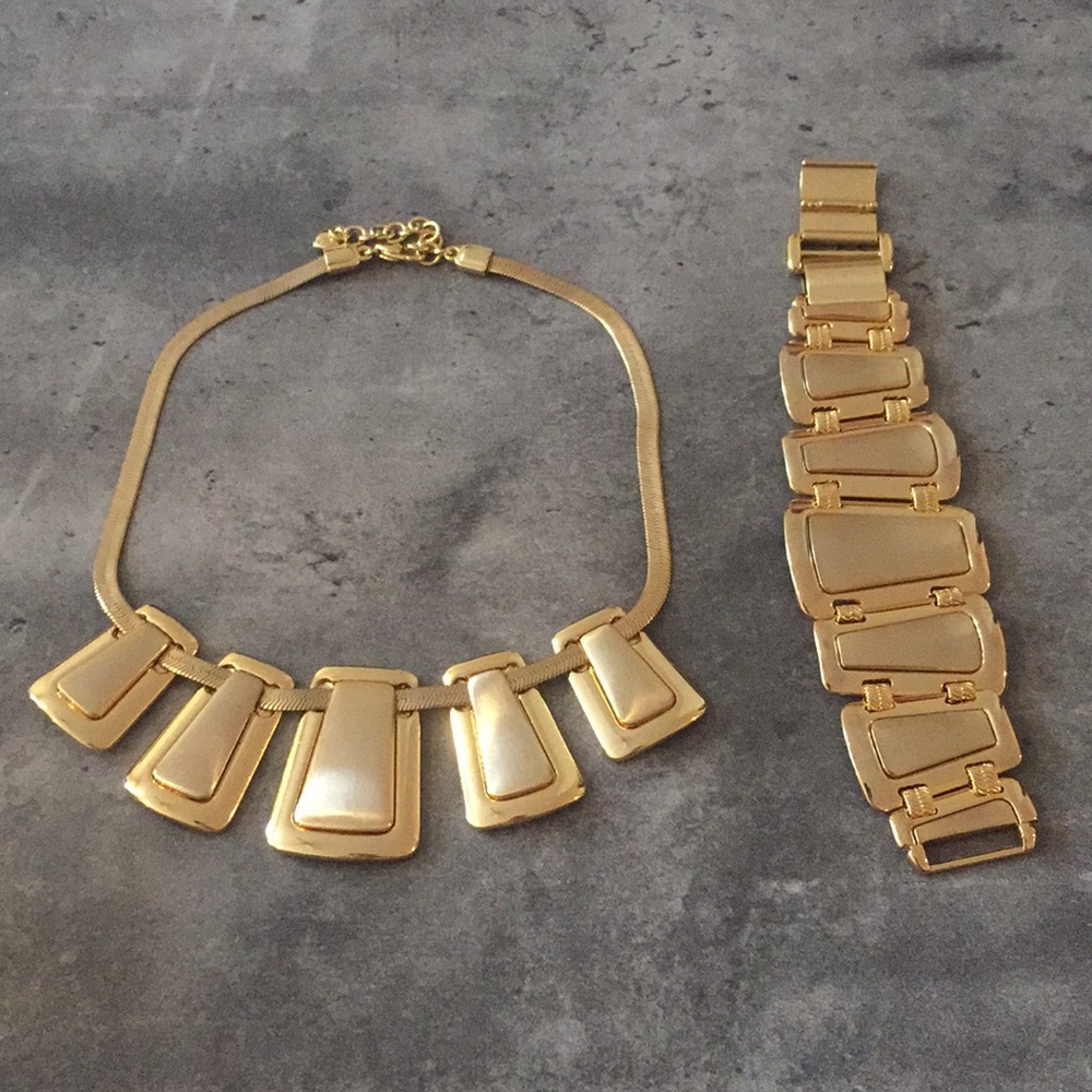 Brighton Trendoro Brushed Gold Necklace & Bracelet